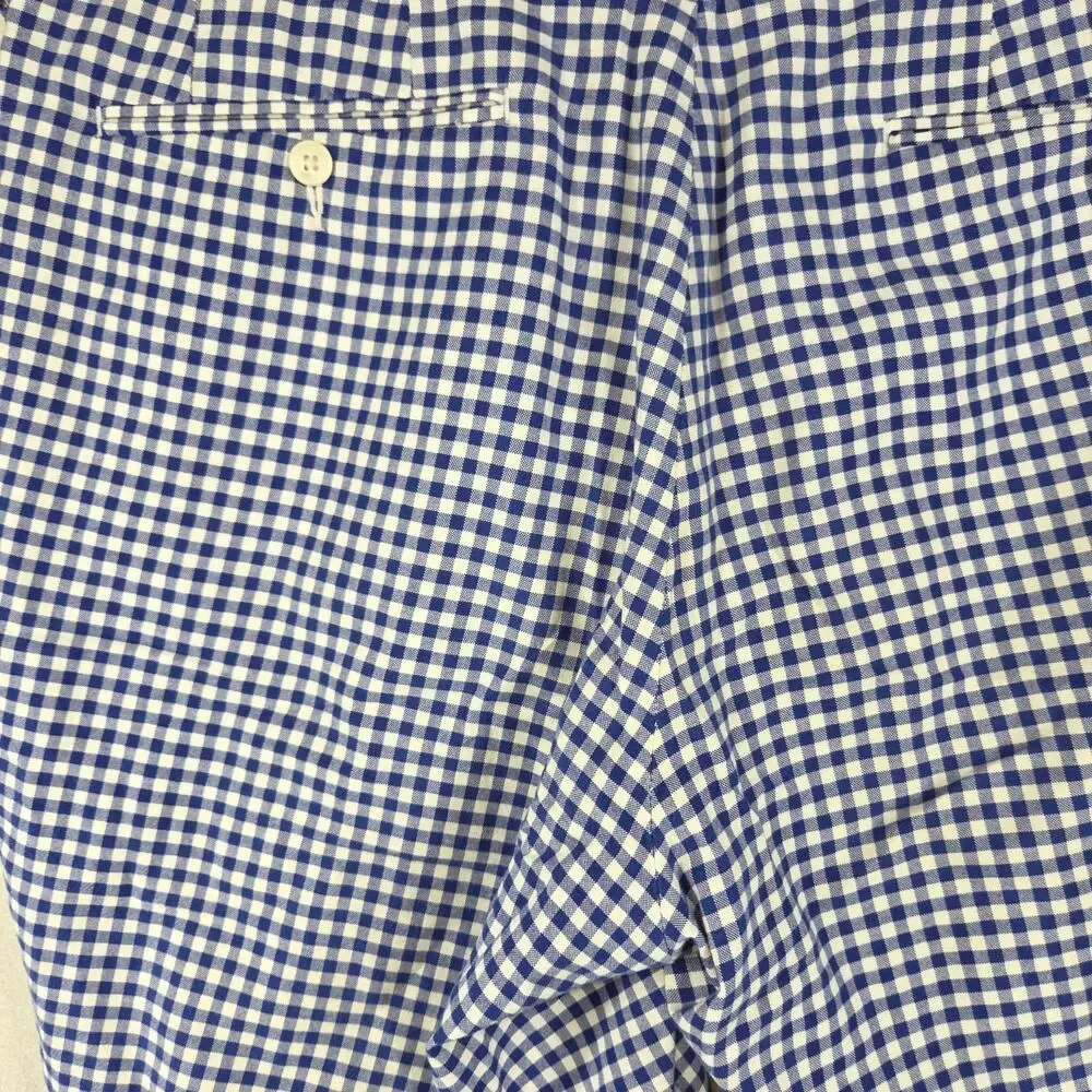 Polo Golf Blue & White Gingham Mens Fairway Shorts Sz 34 Preppy Plaid Gingham - Picture 7 of 11